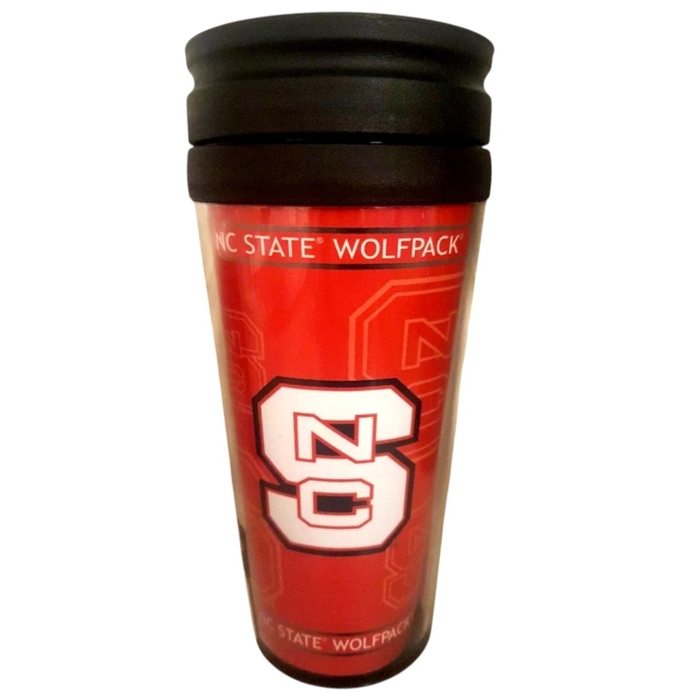 North Carolina State Wolfpack Cup Coffee Travel Mug Boat Car Wrap Around Logo